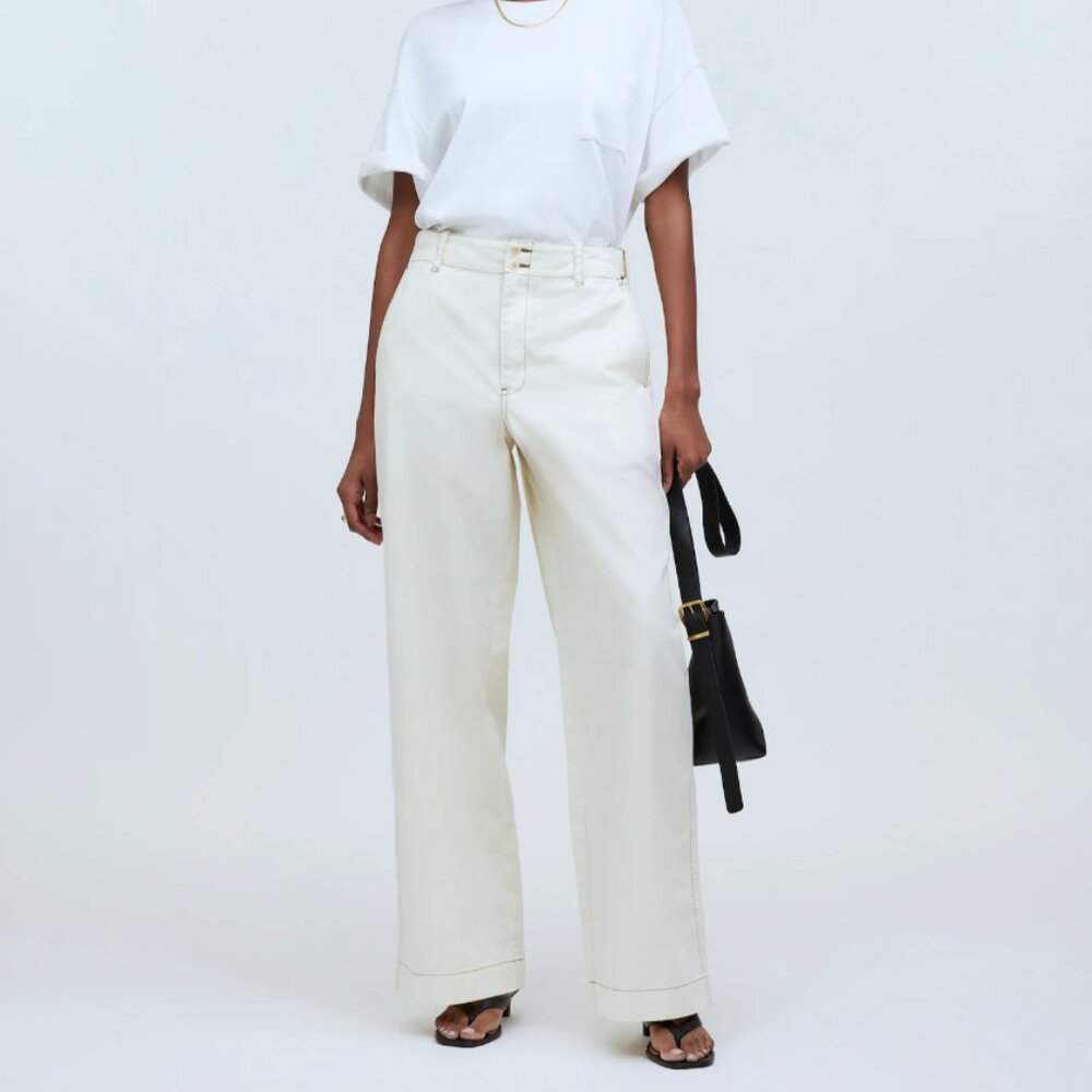 Madewell Button-Tab Wide-Legs Pants